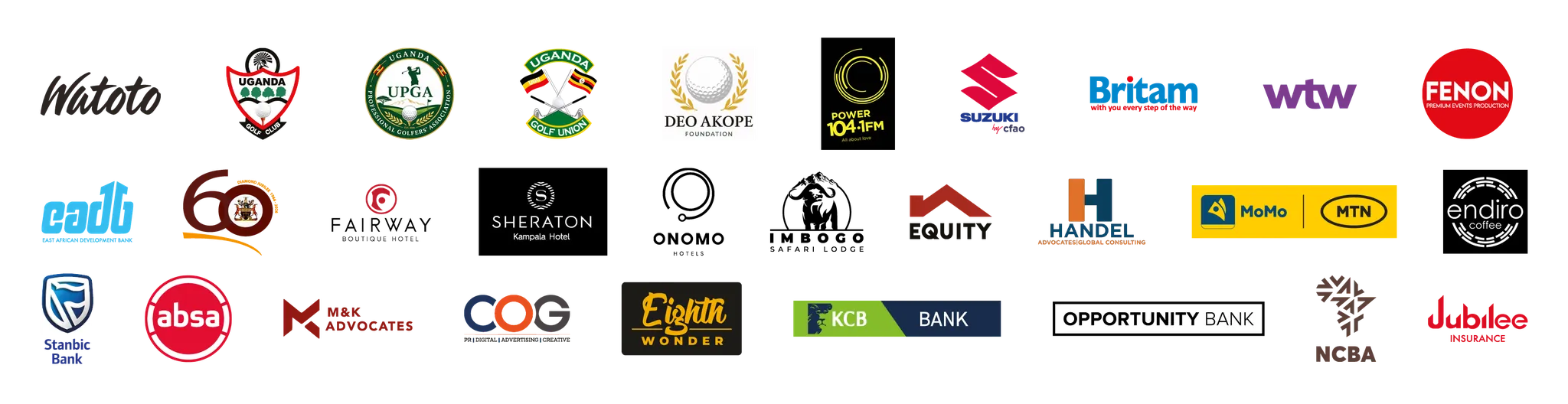 Watoto Golf Partner Logos